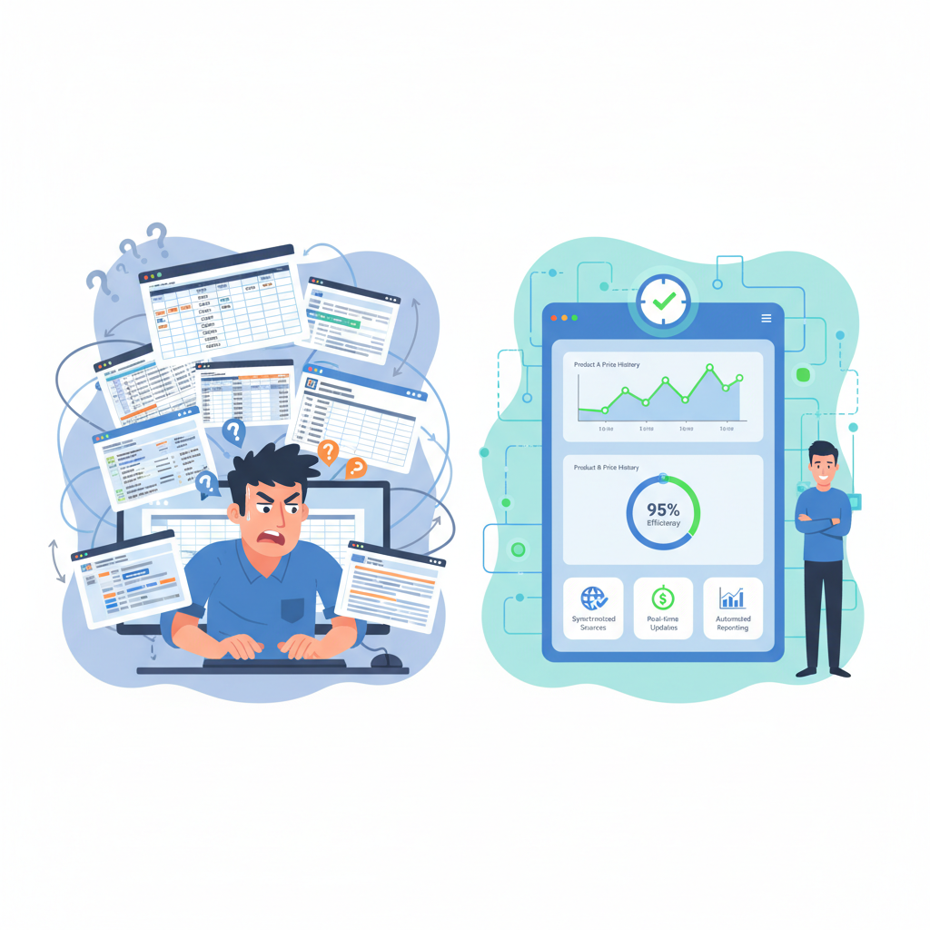Gessi Dashboard mit Artikellisten und Preisen